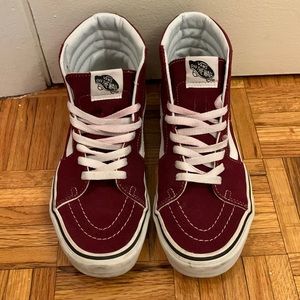Maroon red vans hightops